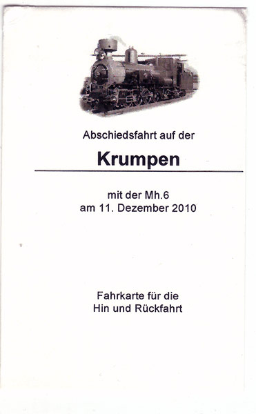 Nostalgie Zugfahrkerte